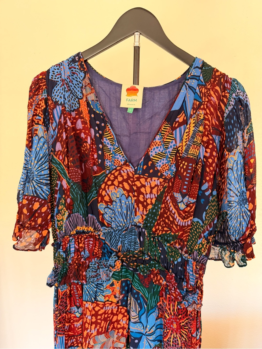 FARM Rio Boho Floral V‑Neck Maxi Dress Multicolor - Picture 2 of 5
